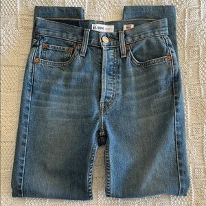 Re/Done Originals High Rise Stretch 2017 Dark Wash Sz 24